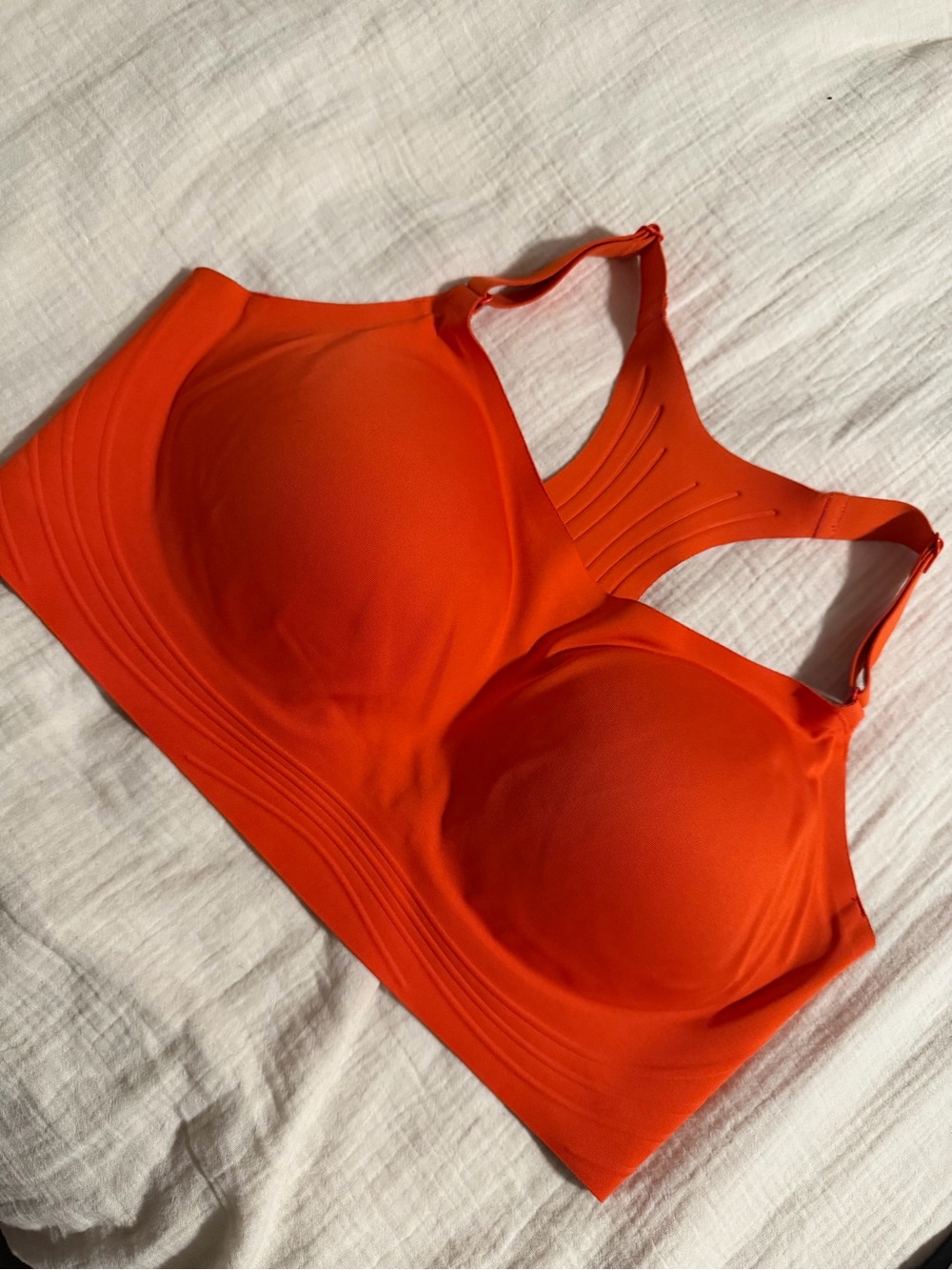 Seamless Orange High Impact Sports Bra